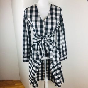 Walter Baker Gingham Caroline Bow Checked Top